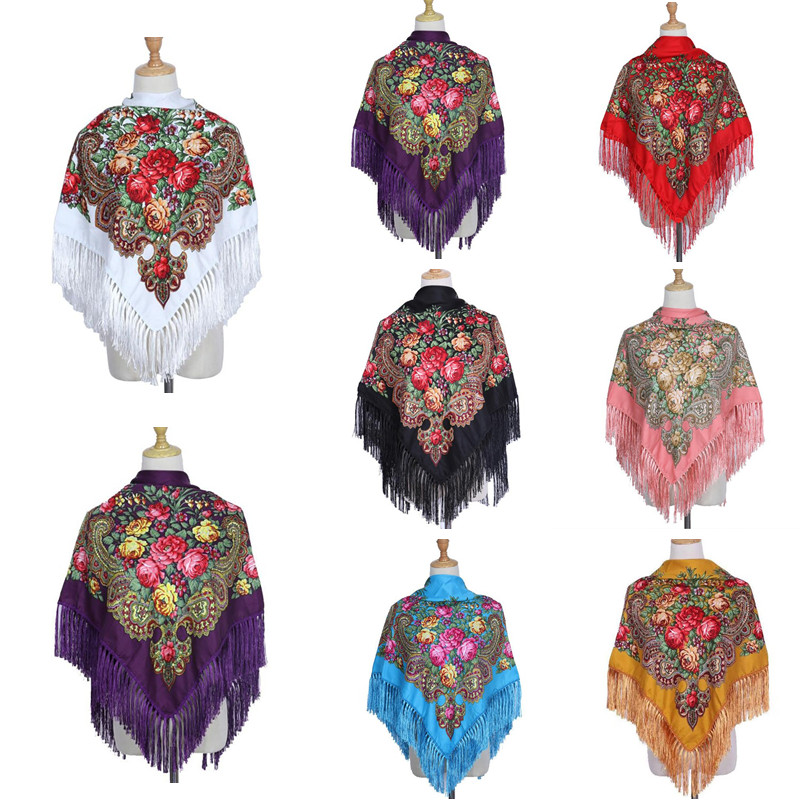 Winter Ethnic Fashion For Women - الرجعية المطبوعة وشاح الشتاء بوهو شال