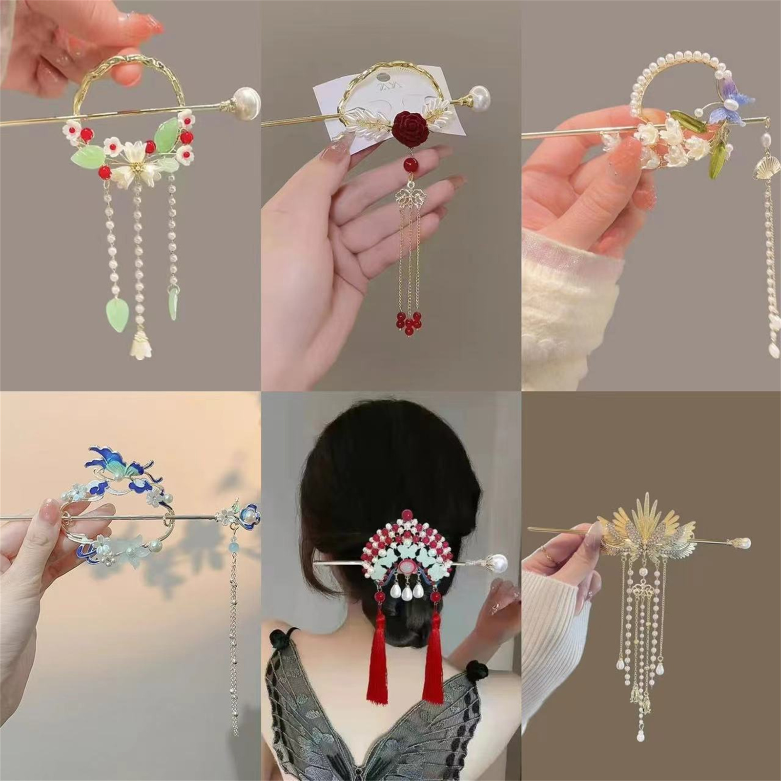 Ethnic Fashion Accessories - دبوس شعر بتصميم عرقي للنساء، دبوس
