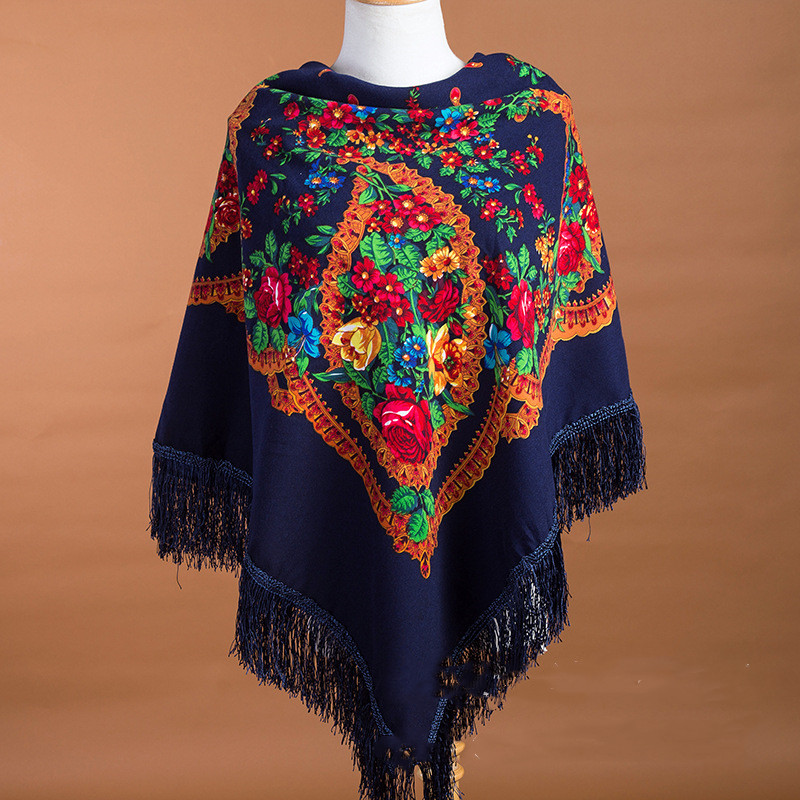 135*135 سنتيمتر الروسية وشاح ا - مراجعة Winter Ethnic Fashion For Women وسعره