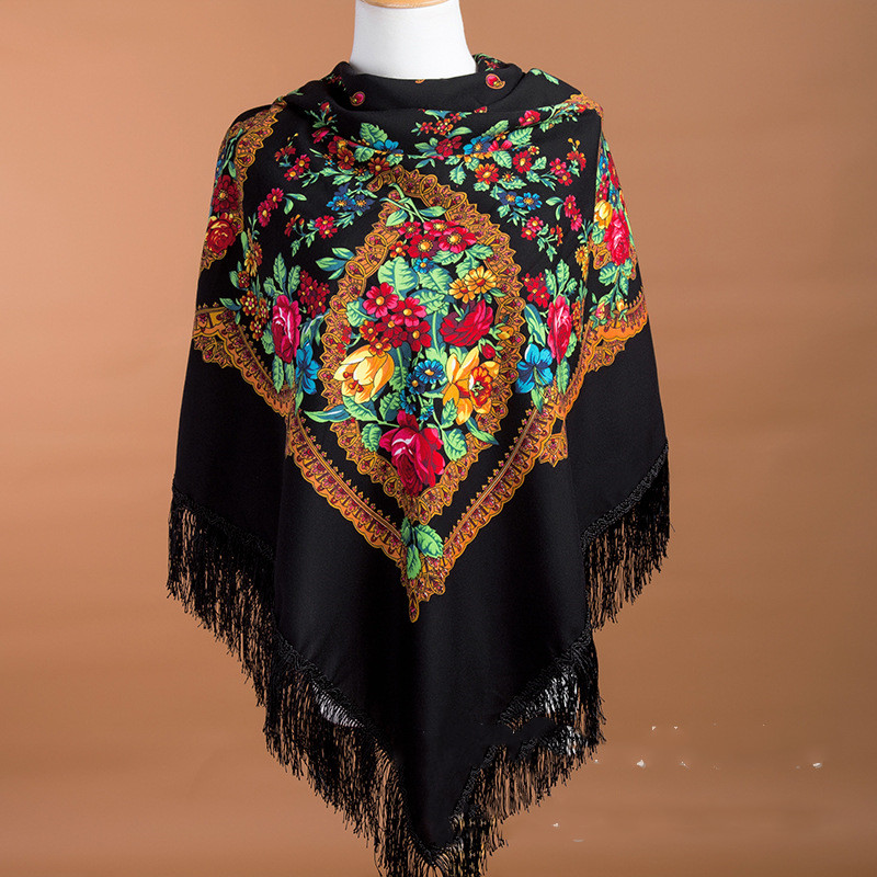 135*135 سنتيمتر الروسية وشاح ا - مراجعة Winter Ethnic Fashion For Women وسعره