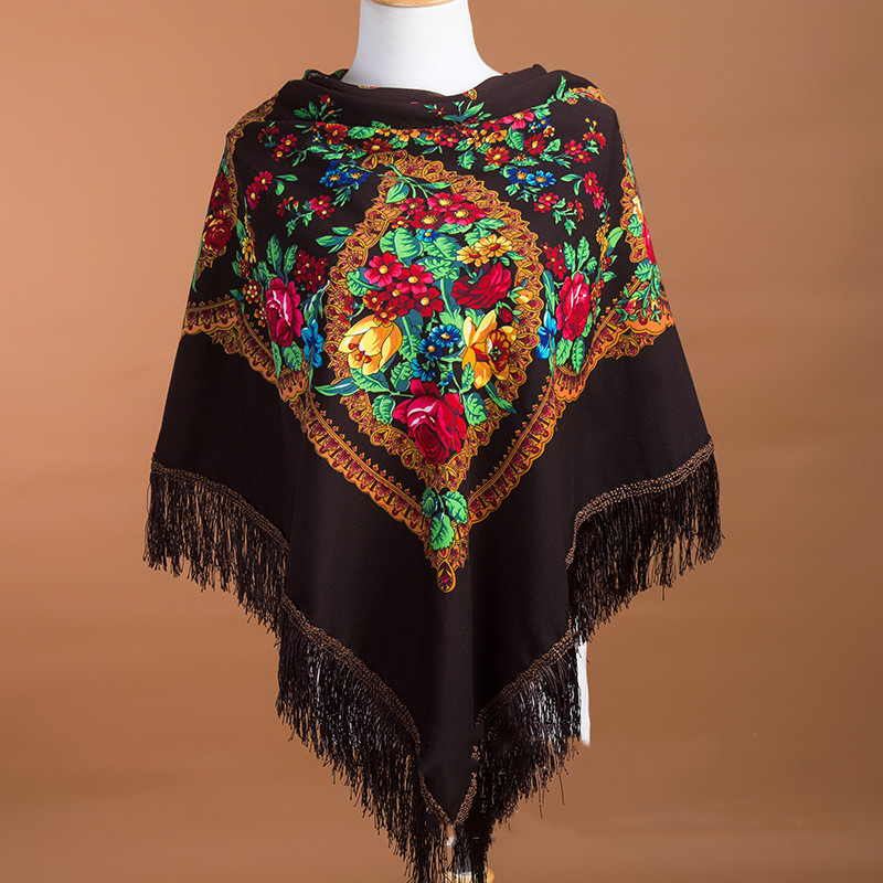 135*135 سنتيمتر الروسية وشاح ا - مراجعة Winter Ethnic Fashion For Women وسعره