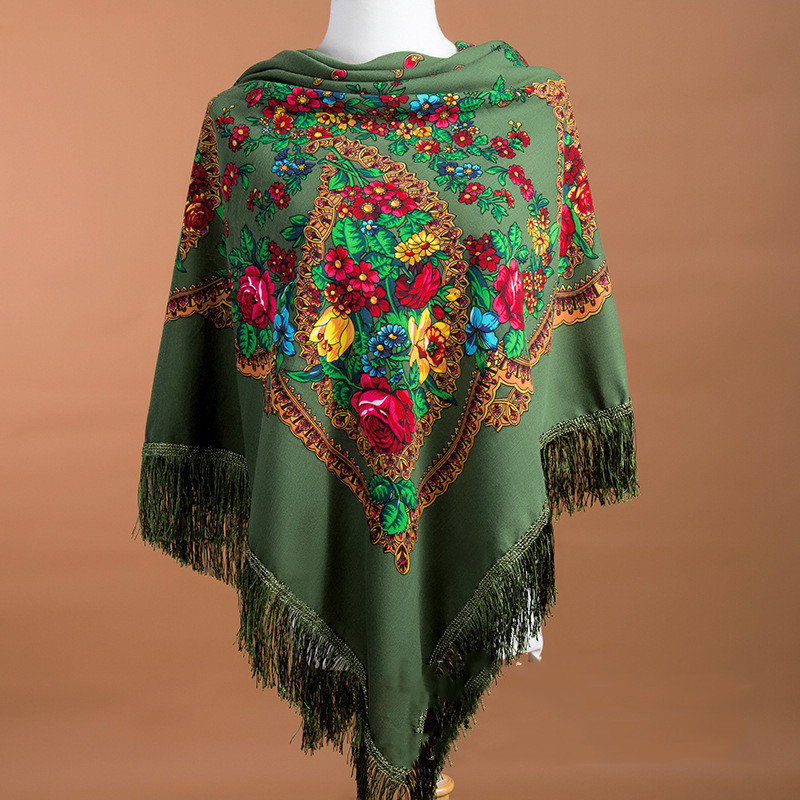 135*135 سنتيمتر الروسية وشاح ا - مراجعة Winter Ethnic Fashion For Women وسعره