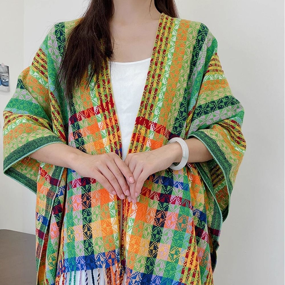 بونشو بوهيمي أنيق على الطراز ا - مراجعة Winter Ethnic Fashion For Women وسعره